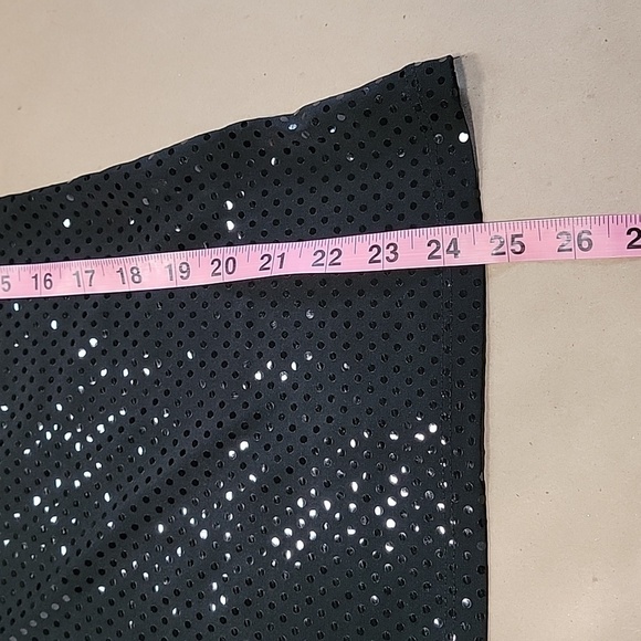 Love Tease Size M Black with Black Flat Sequins Single Shoulder Sleeveless Top - Picture 10 of 13